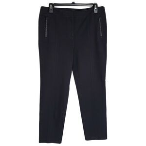Talbots Women Pants Sz 8 Signature Tapered Leg Black Dress Pants Career Mid Rise